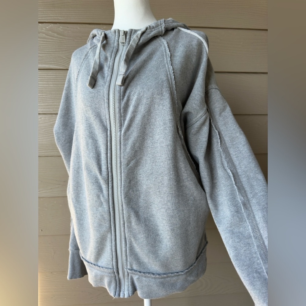 Free People Movement Only One Full Zip Hoodie Gray Large Pockets Women’s Size S - Picture 2 of 12